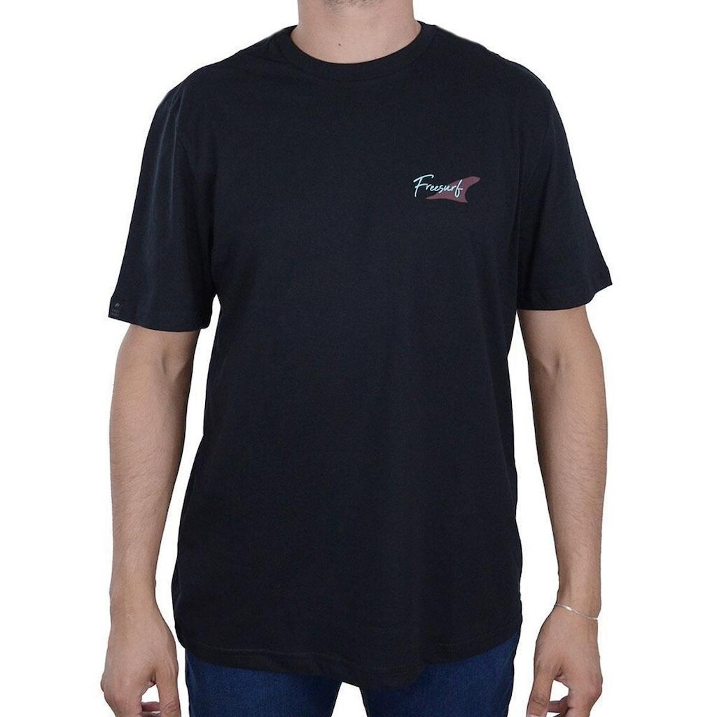 Camiseta Masculina Freesurf MC Fins Preto - 1104
