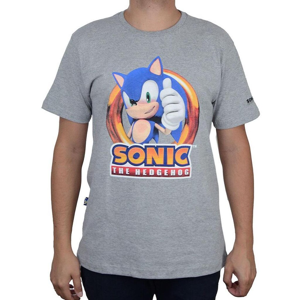 Camiseta Masculina Gangster MC Sonic Cinza Mescla - 101622