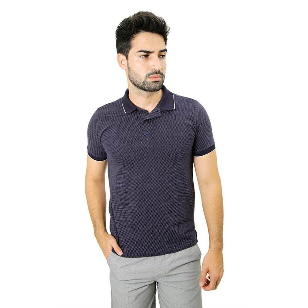 Camiseta Masculina Gola Polo Ixória Azul Marinho Midnight Mini Pontos