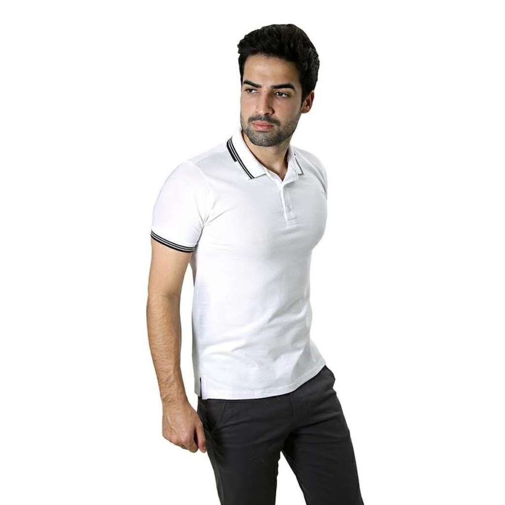 Camiseta Masculina Gola Polo Ixória Branca Piquet Gold