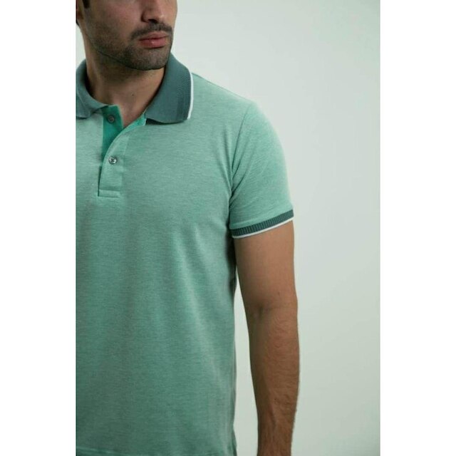 Camiseta Masculina Gola Polo Ixória Piquet Binado Verde