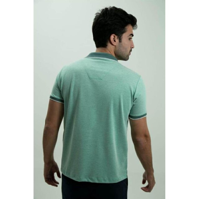 Camiseta Masculina Gola Polo Ixória Piquet Binado Verde