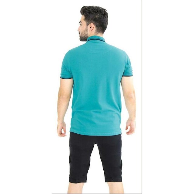 Camiseta Masculina Gola Polo Verde Piquet Gold Algodão Com Elastano