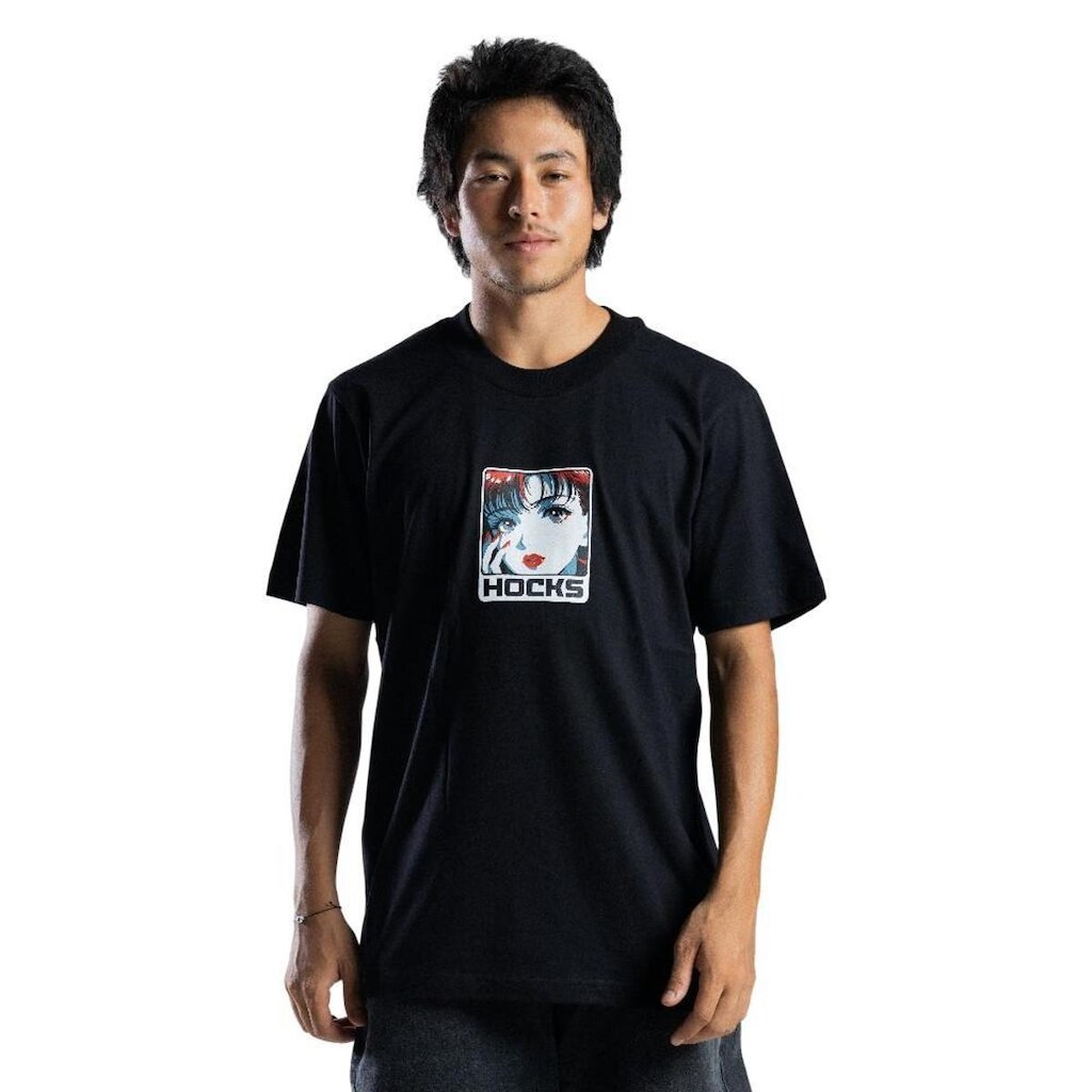 Camiseta Masculina Hocks Adulto Otaku Preto