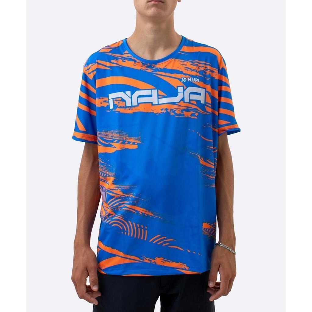 Camiseta Masculina HUPI Bike Naja V10 Azul e Laranja