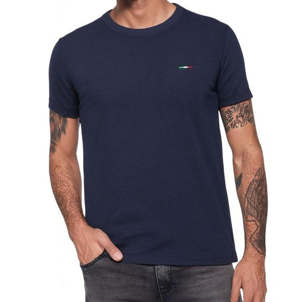 Camiseta Masculina Industrie Malha Fusion Premium Estilo Europeu com Bordado Exclusivo Itália