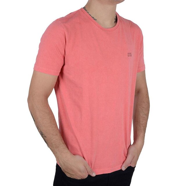 Camiseta Masculina King&Joe MC Estonada Rosa - CA23501