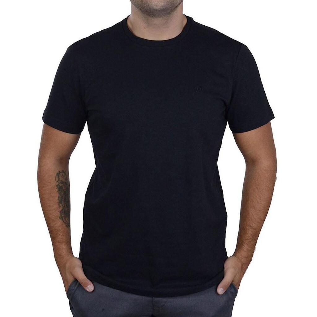 Camiseta Masculina Lado Avesso MC Regular Fit Preta - LH16