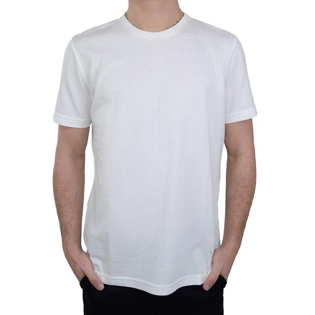 Camiseta Masculina Lado Avesso MC Regular Off White - LH1745