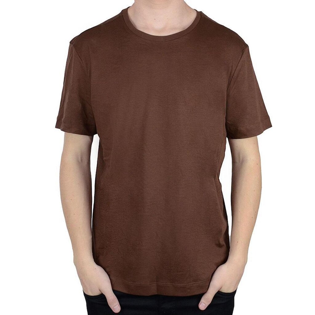 Camiseta Masculina Lado Avesso MC Suedine Pima Marrom - LH41