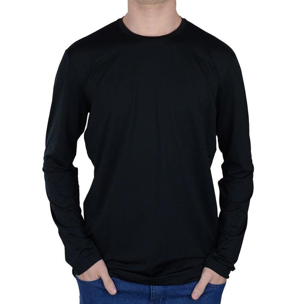 Camiseta Masculina Lado Avesso ML Slim Térmica Preta - LH22
