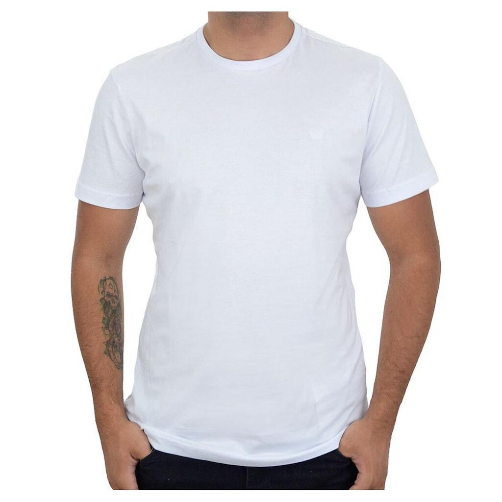 Camiseta Masculina Lado Avesso Regular Fit Pima Branco - LH1