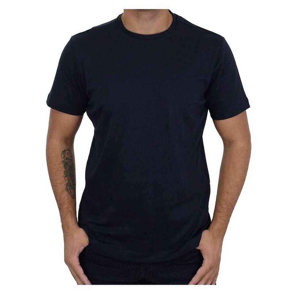 Camiseta Masculina Lado Avesso Regular Fit Pima Preta - LH16