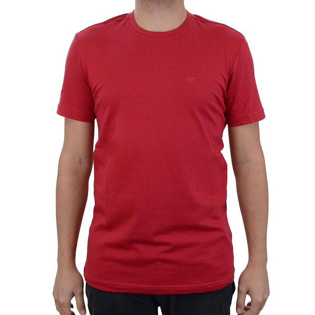 Camiseta Masculina Lado Avesso Slim Fit Vermelha - LH23882E