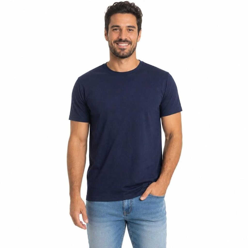 Camiseta Masculina Lisa 100% Algodão Gola Redonda Blusa Leve