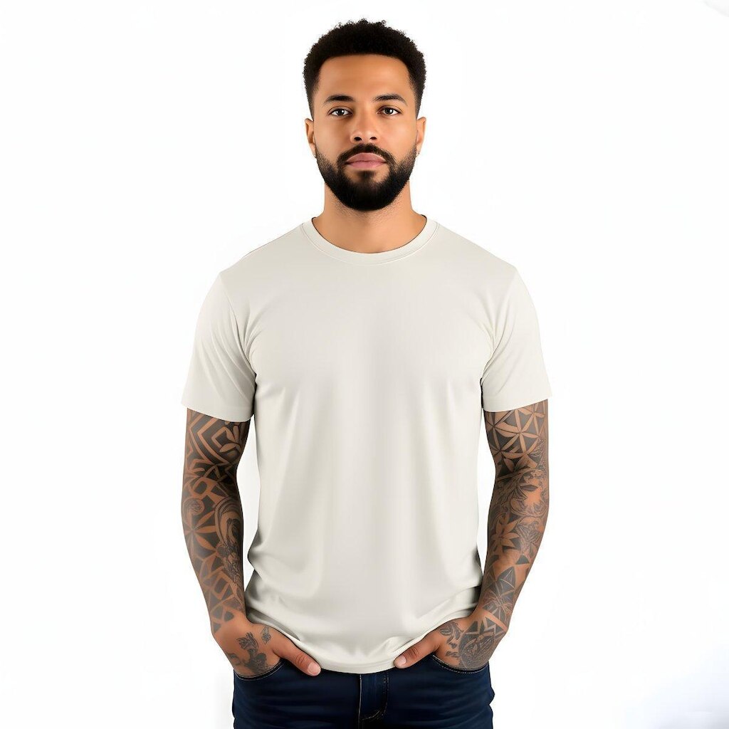 Camiseta Masculina Lisa Off White Premium – Básica, Confortável e Versátil