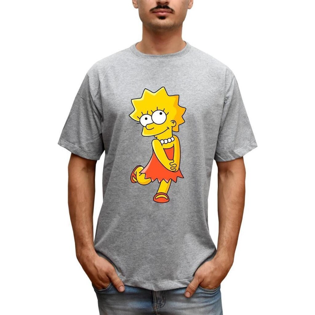 Camiseta Masculina Lisa Os Simpsons Lisa de Vestido