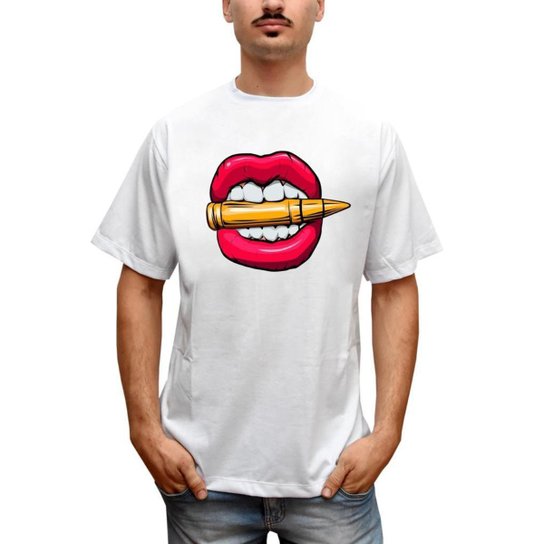 Camiseta Masculina Love Bullet In Mouth