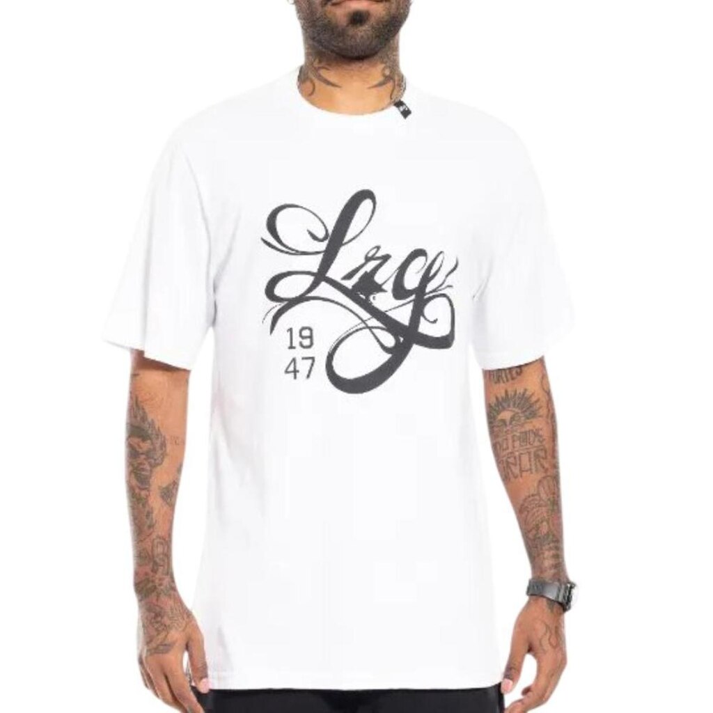 Camiseta Masculina LRG MC On The Next Script Branca - 6104
