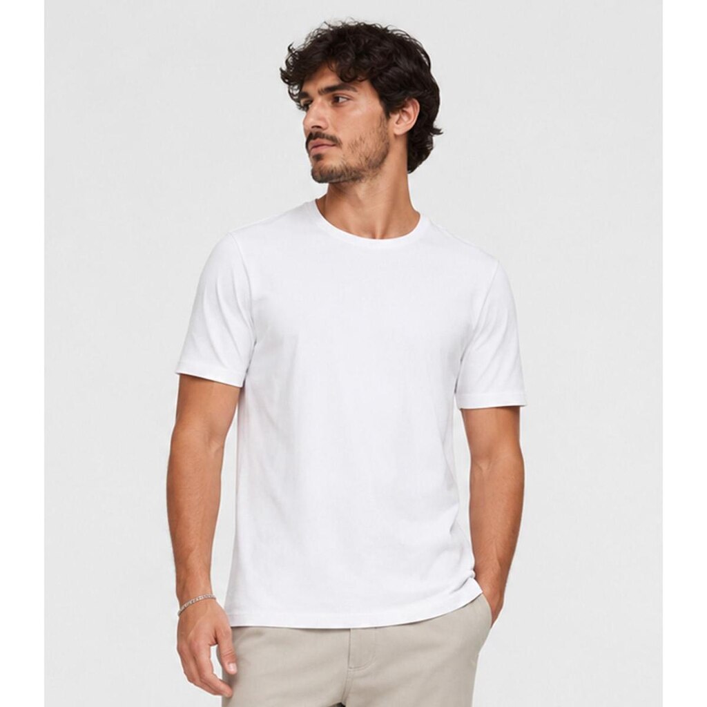 Camiseta Masculina Malha Pique Rovitex Branco