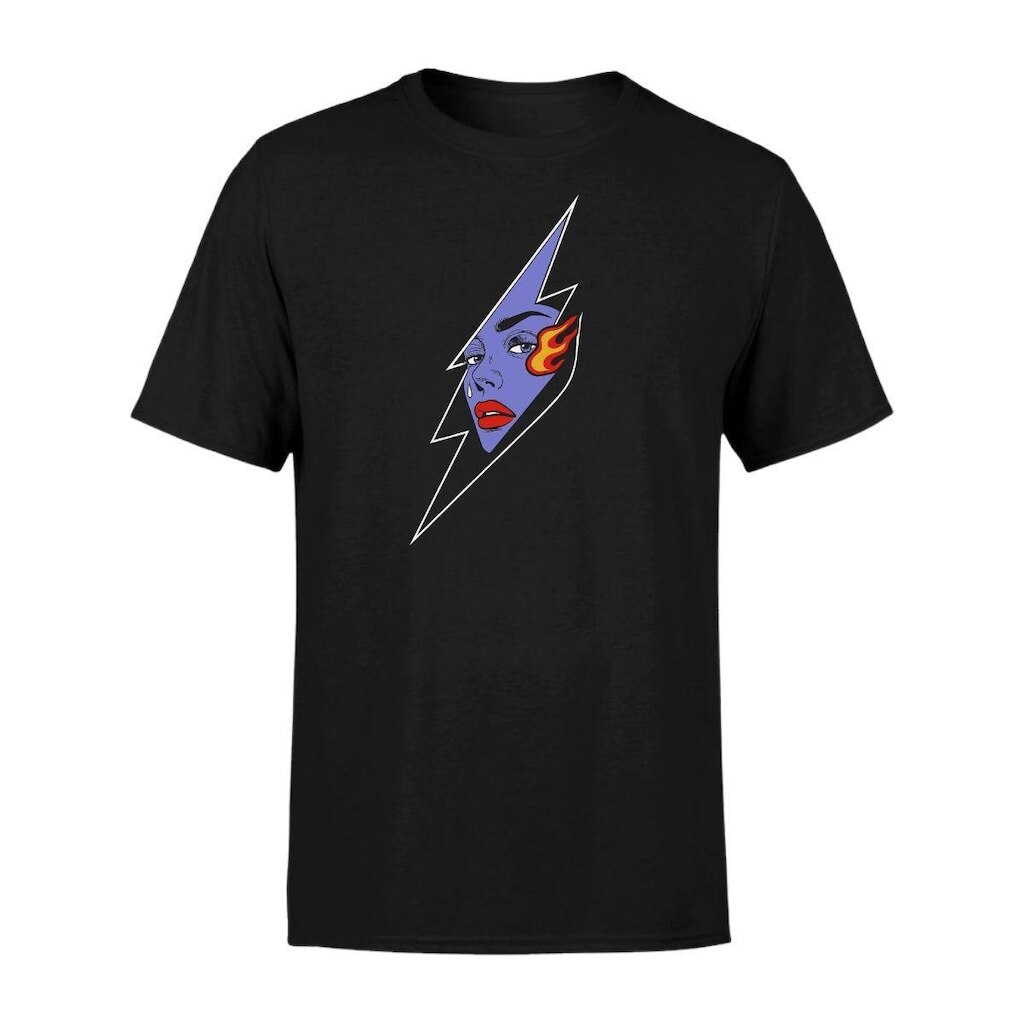 Camiseta Masculina Manga Curta 100% Algodão Premium Estampada Raio Mulher