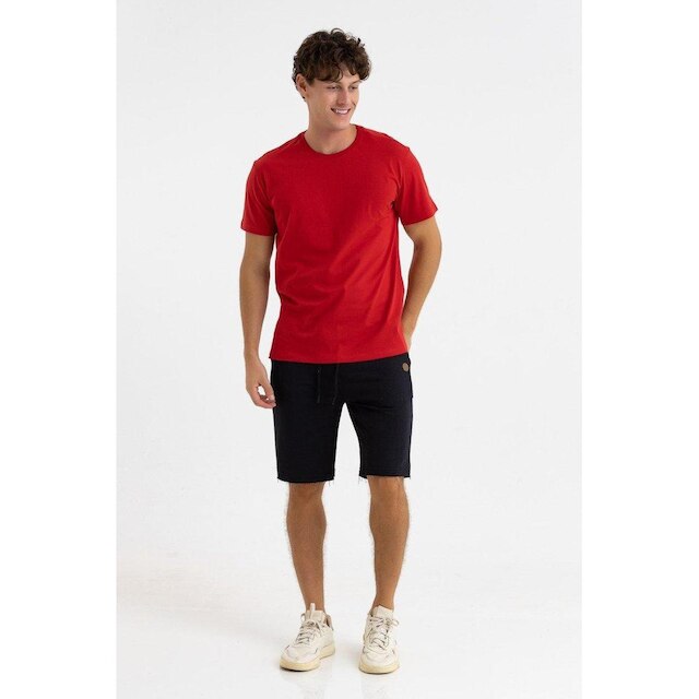 Camiseta Masculina Manga Curta Básica Premium Lisa Vermelha