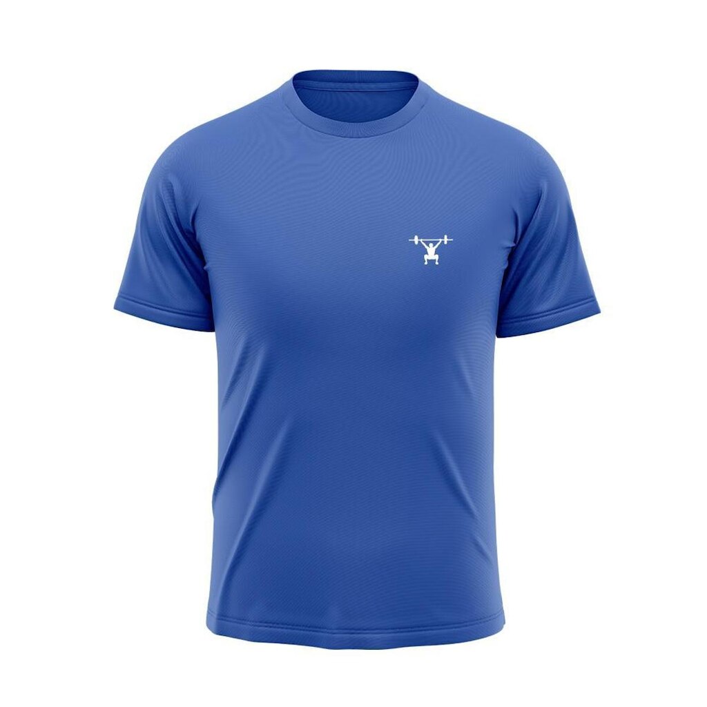 Camiseta Masculina Manga Curta Dry Proteção Solar UV Fitness Estampado Agachamento