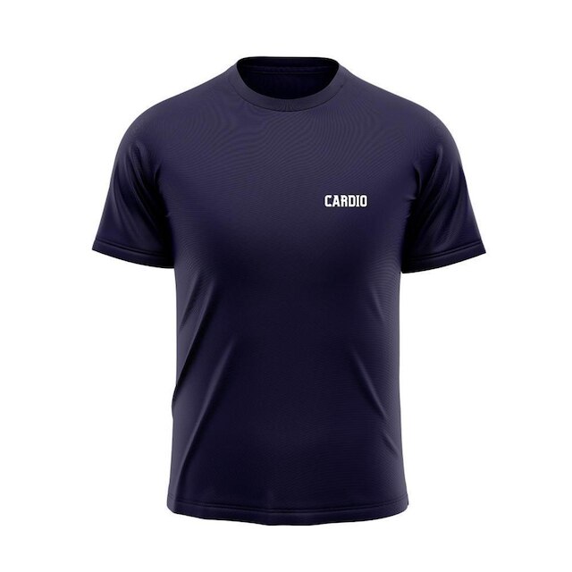 Camiseta Masculina Manga Curta Dry Proteção Solar UV Fitness Estampado Cardio