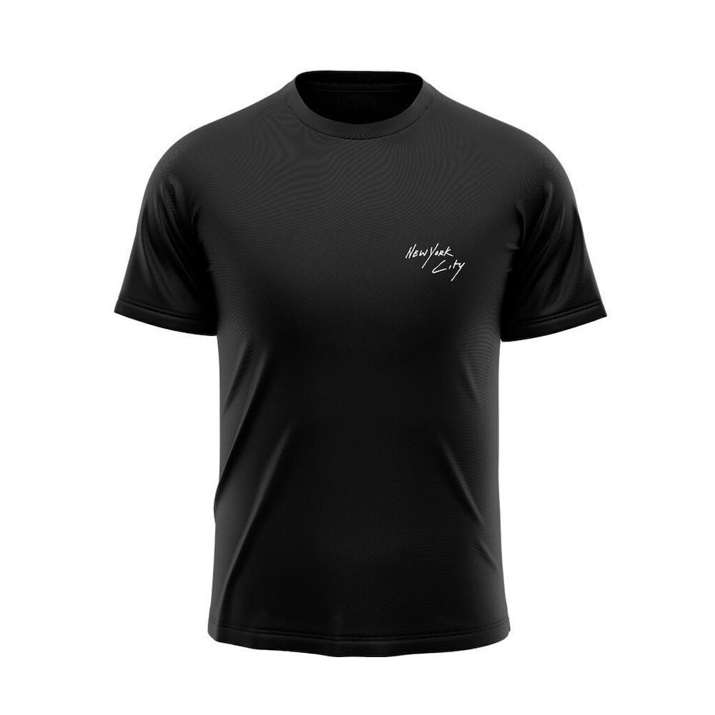 Camiseta Masculina Manga Curta Dry Proteção Solar UV Fitness Estampado New York