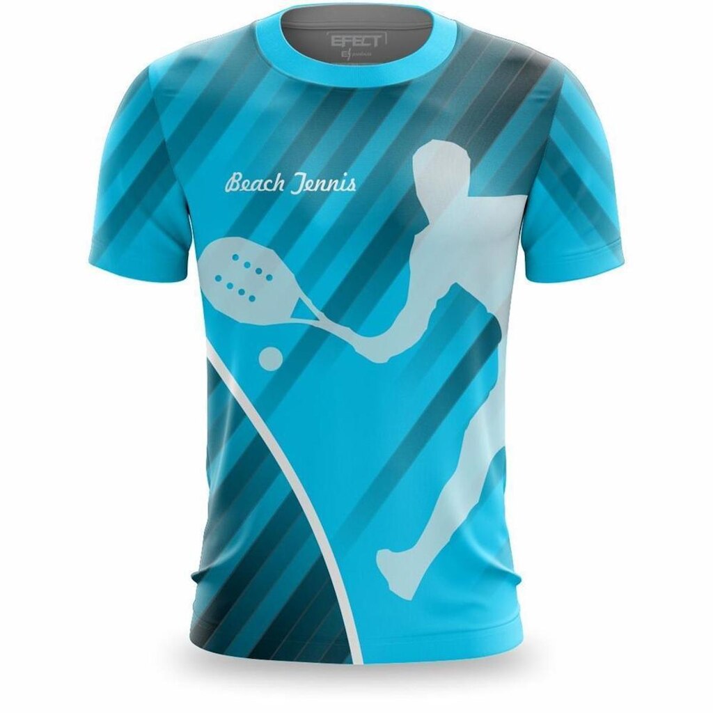 Camiseta Masculina Manga Curta Estampa Beach Tennis Esporte