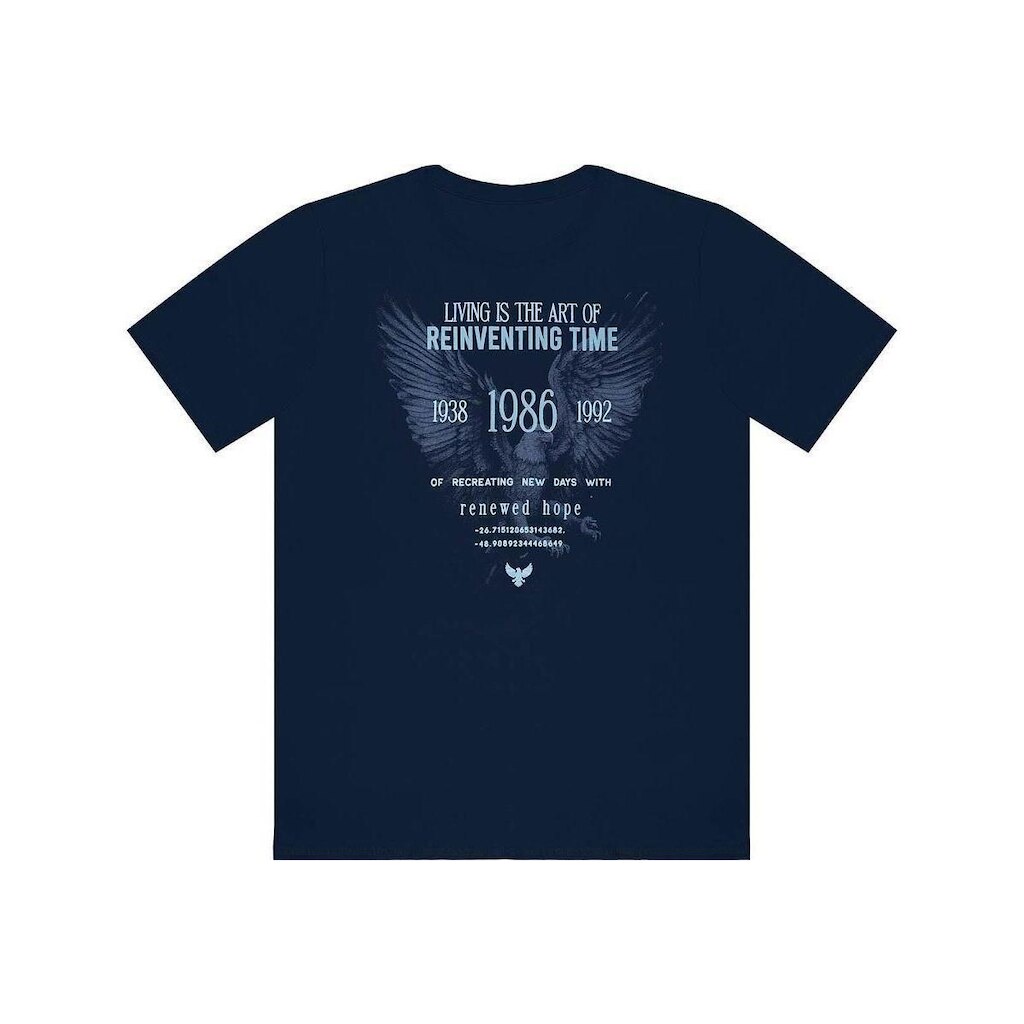 Camiseta Masculina Manga Curta Estampa Central De Algodão