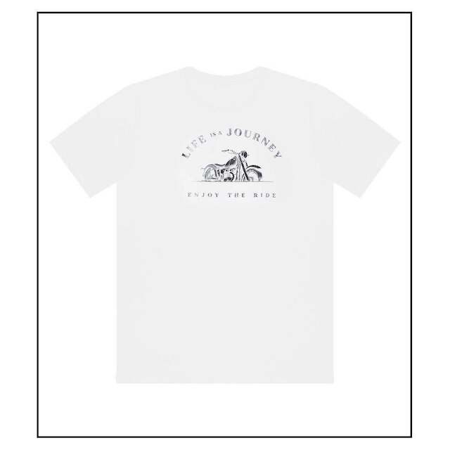 Camiseta Masculina Manga Curta Estampa Central Moto
