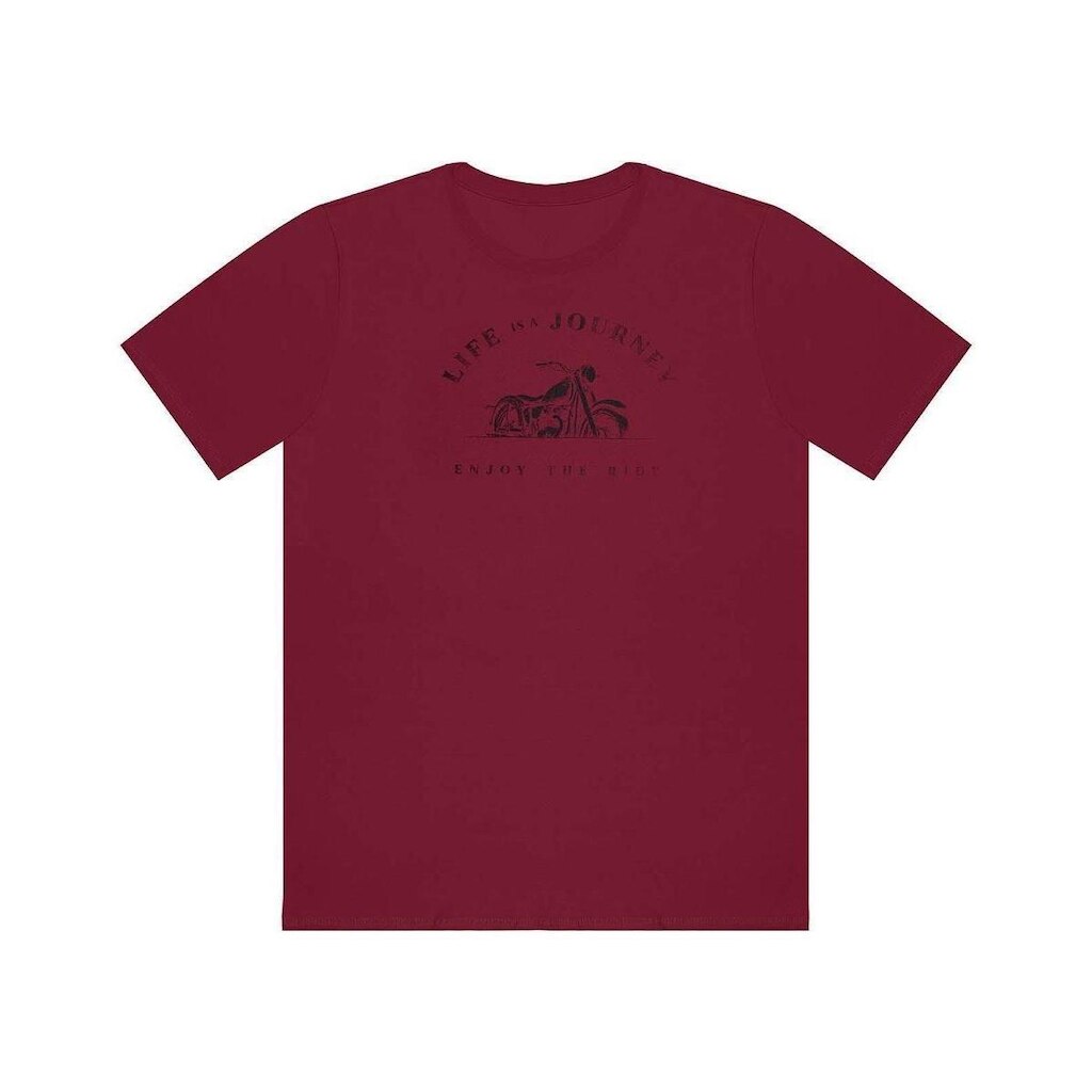 Camiseta Masculina Manga Curta Estampa Central Moto