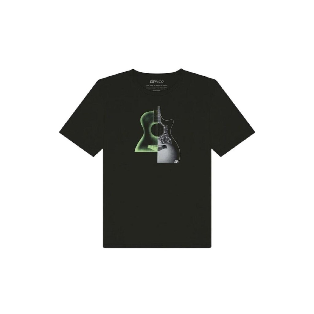 Camiseta Masculina Manga Curta Fico B5013 Preta
