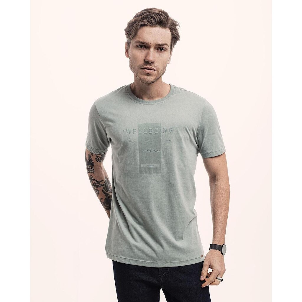 Camiseta Masculina Manga Curta Malha Mista Premium Texturizada Cratus