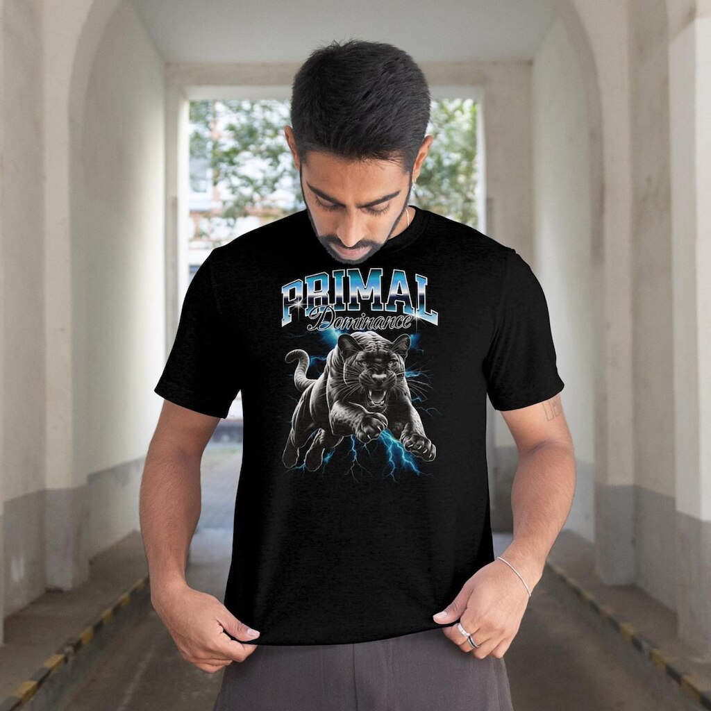 Camiseta Masculina Manga Curta Pantera Negra Estilosa Casual em Algodão do P ao G1