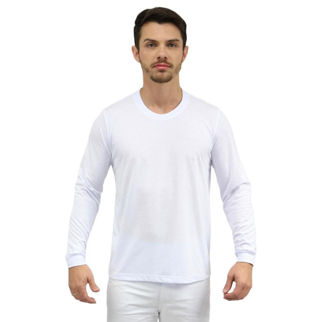Camiseta Masculina Manga Longa 65% Poliéster e 35% Viscose