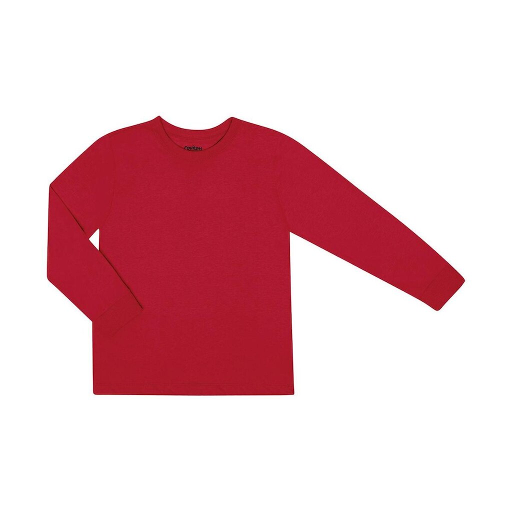 Camiseta Masculina Manga Longa Básica Rovitex Kids Vermelho