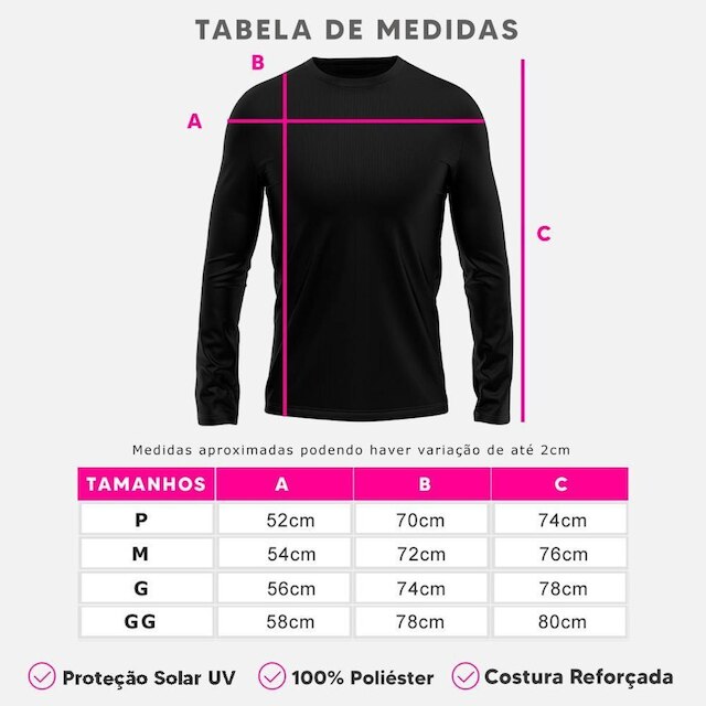 Camiseta Masculina Manga Longa Dry Proteção Solar UV Segunda Pele Treino