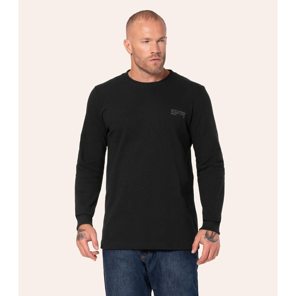 Camiseta Masculina Manga Longa Meia Malha Diametro Preto