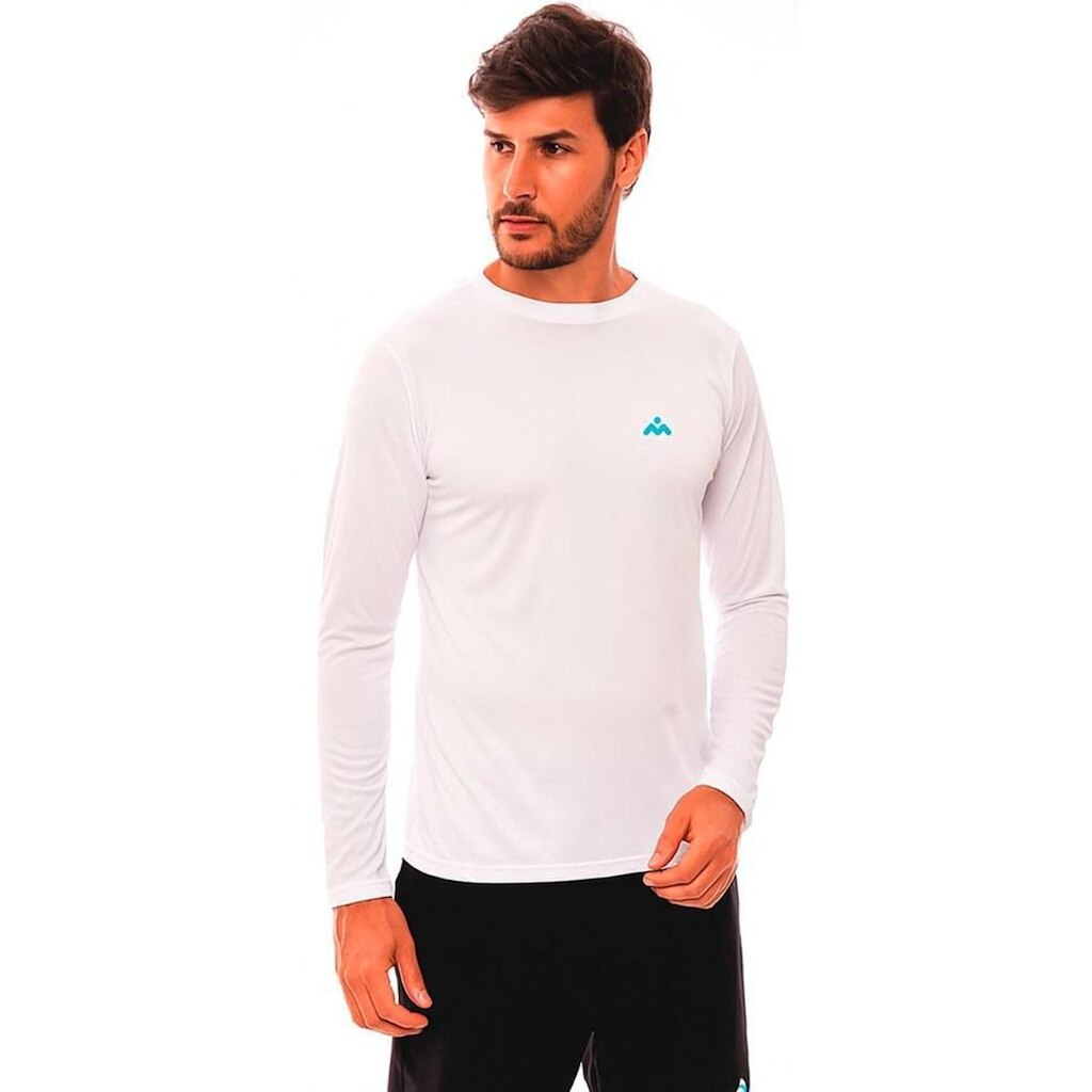 Camiseta Masculina Manga Longa Mezul Básica Proteção Solar UV