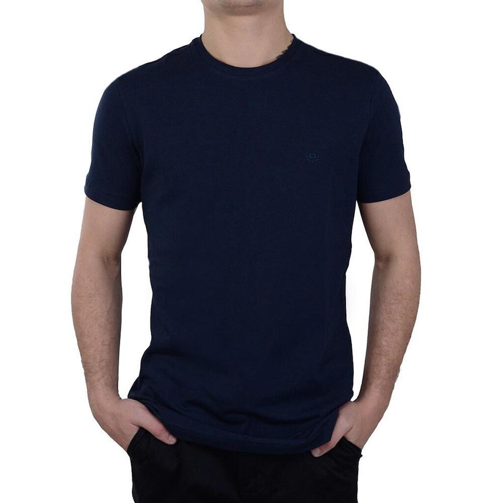 Camiseta Masculina MC Lado Avesso Slim Marinho - LH17404B