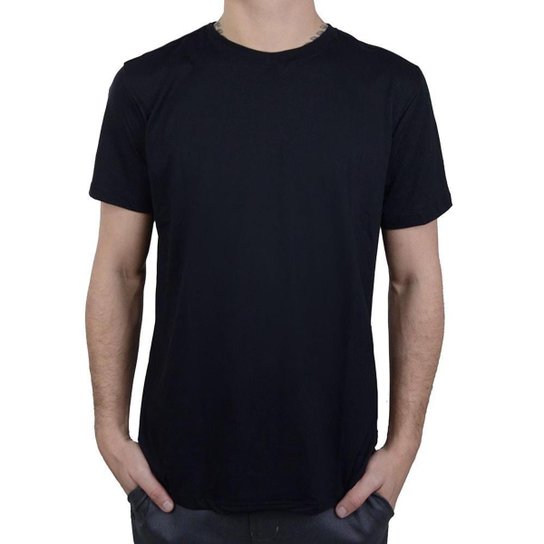 Camiseta Masculina MC Olho Fatal Algodão Pima Preta - 401347