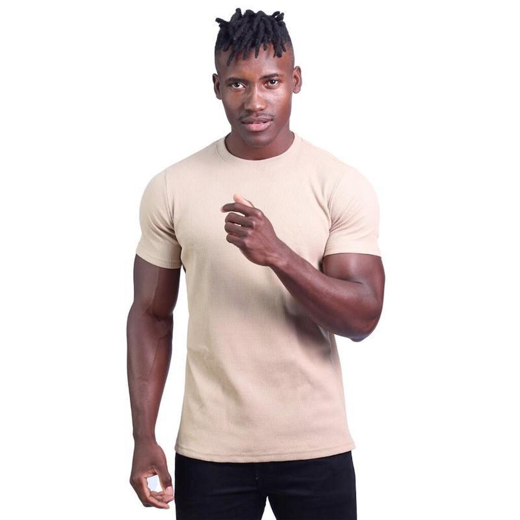Camiseta Masculina Mxd Conceito Malha Trabalhada E Canelada