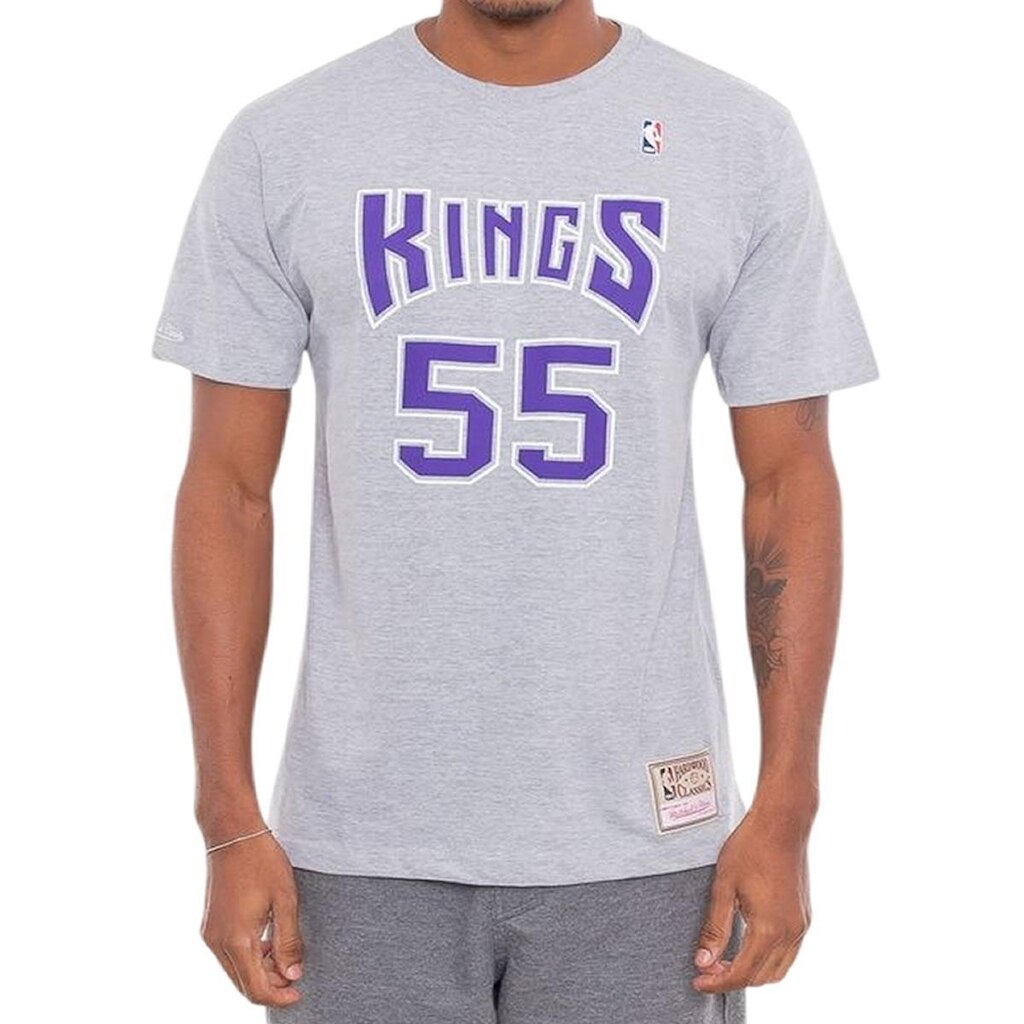 Camiseta Masculina NBA Kings Cinza Mescla - MT506