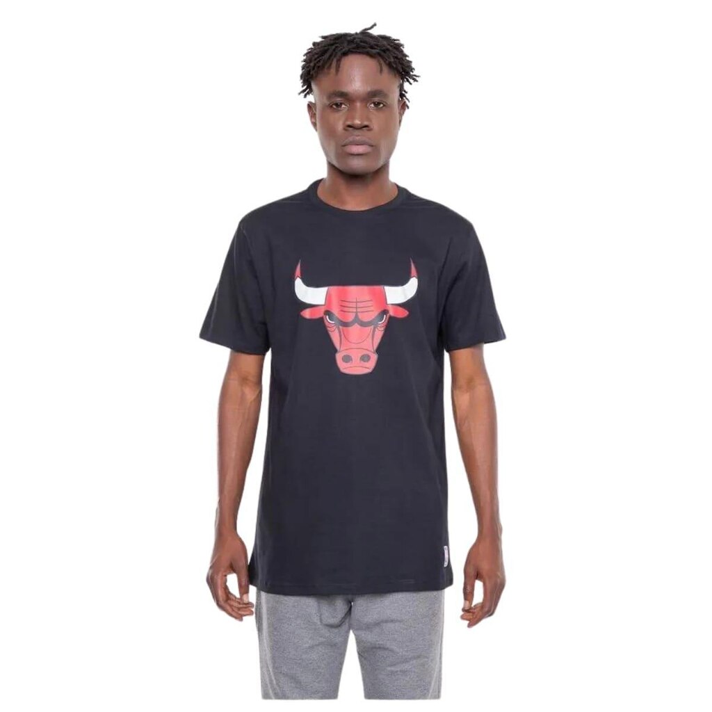 Camiseta Masculina NBA Mascote Chicago Bulls Preta