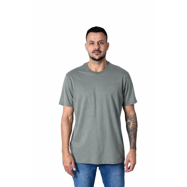 Camiseta Masculina Oceano Bordado Malha Conforto 103340