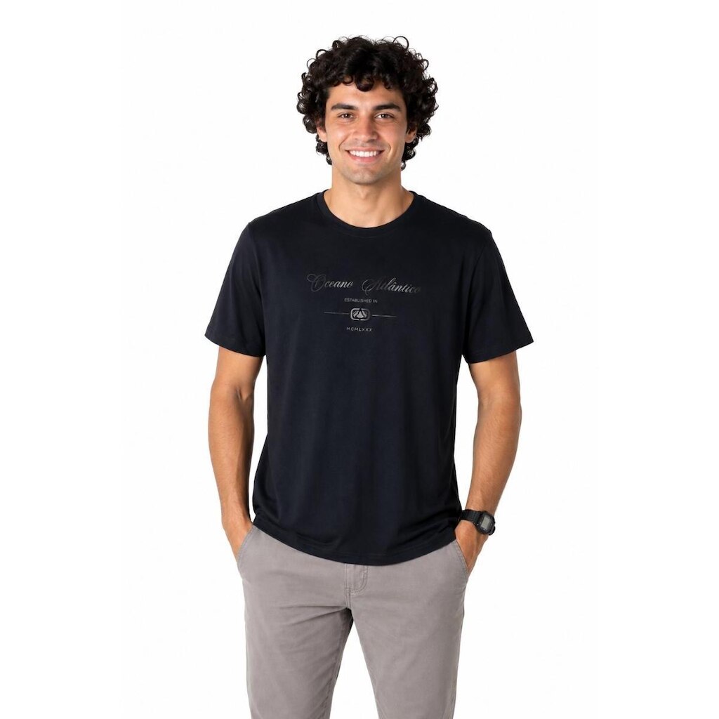 Camiseta Masculina Oceano Lettering Comfort Cotton 103343