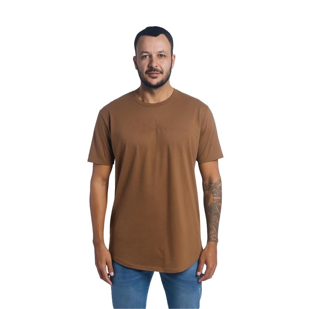 Camiseta Masculina Oceano Long Tech Gold 103265