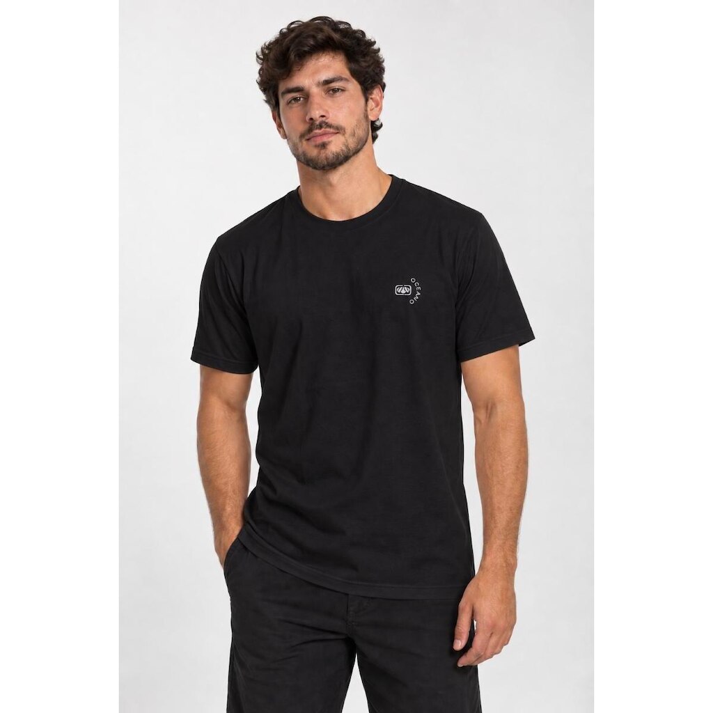 Camiseta Masculina Oceano Malha Básica Preta 19967